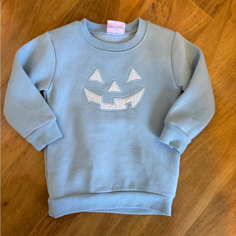Stitchy Fish Blue Pumpkin Face Sweatshirt